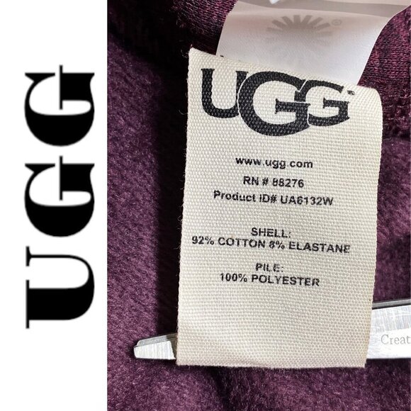 UGG Charlynne Burgundy Red Fleece Lined Mock‎ Neck Cape Poncho, Large - Picture 9 of 15